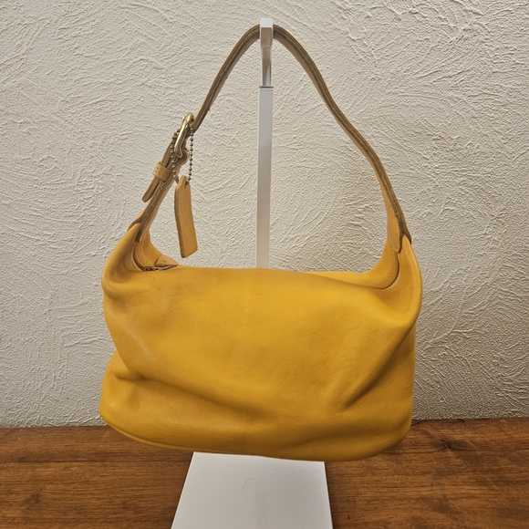 Coach Handbags - Vintage Coach 4145 Yellow Leather Handbag Legacy Mini Soho Made In USA Authentic